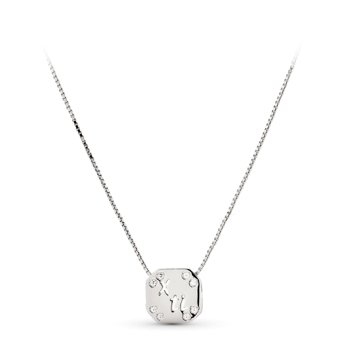18K COLGANTE ORO BLANCO AMOR CON CIRCONITAS