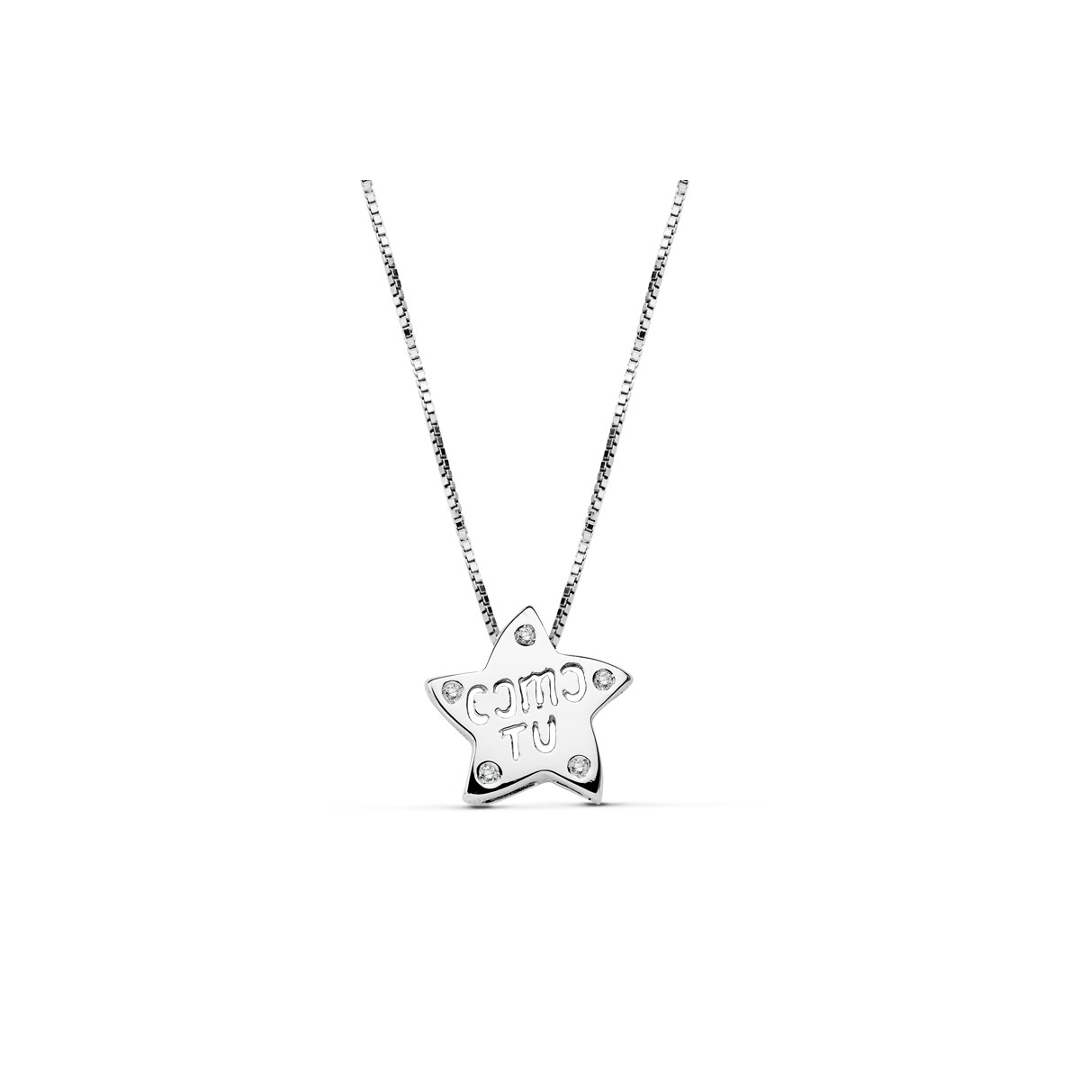 18K COLGANTE COMO TU ORO BLANCO CADENA 44 CM C. AMOR