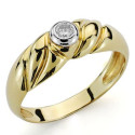 18K SORTIJA ORO AMARILLO DIAMANTE NATURAL GALLONES 0.10 QTS.