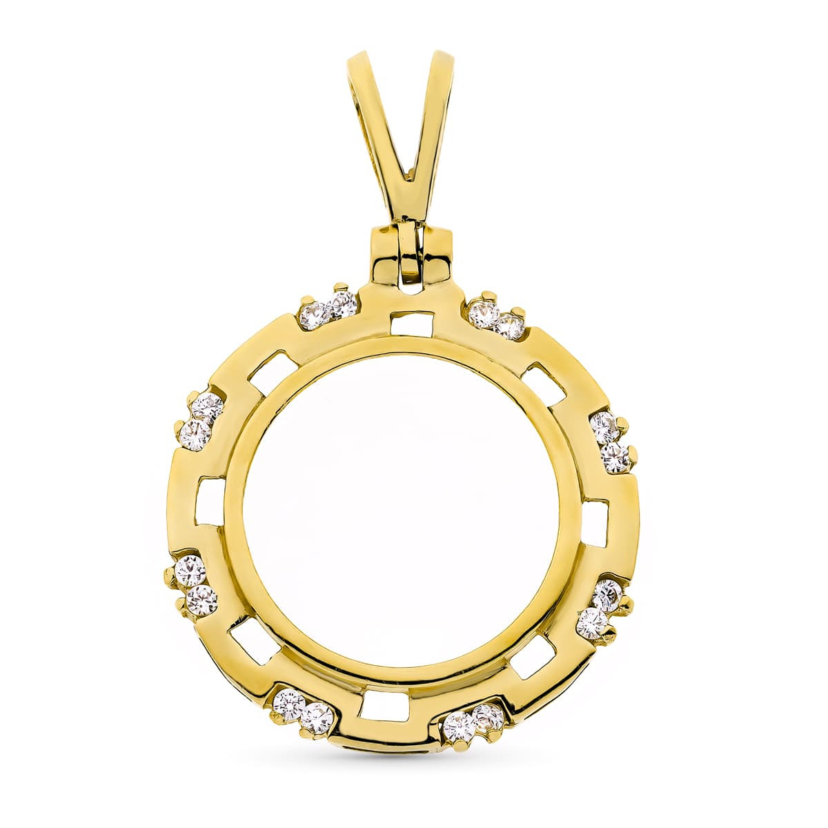 18K COLGANTE ORO AMARILLO MONEDA  19 MM 16 CIRC