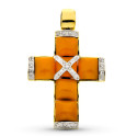 18K CRUZ ORO AMARILLO CORAL FINO 45X29 MM 18K CRUZ ORO AMARILLO CORAL FINO 45X29 MM
