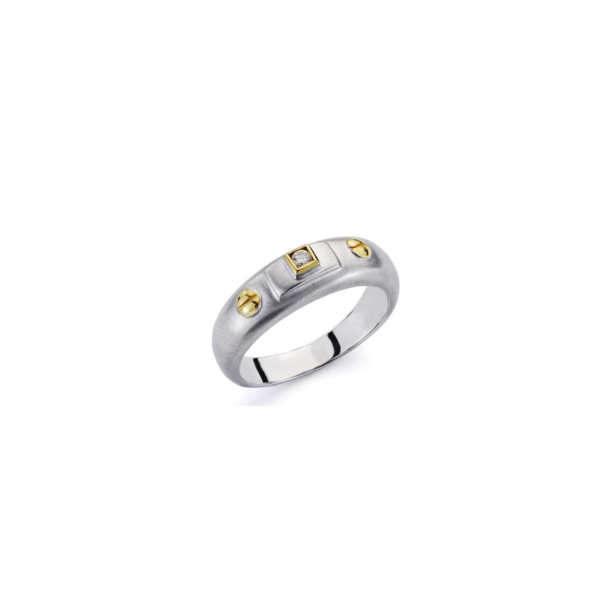 18K SORTIJA ORO BICOLOR DIAMANTE NATURAL TALLA BRILLANTE 0.030 QTS.