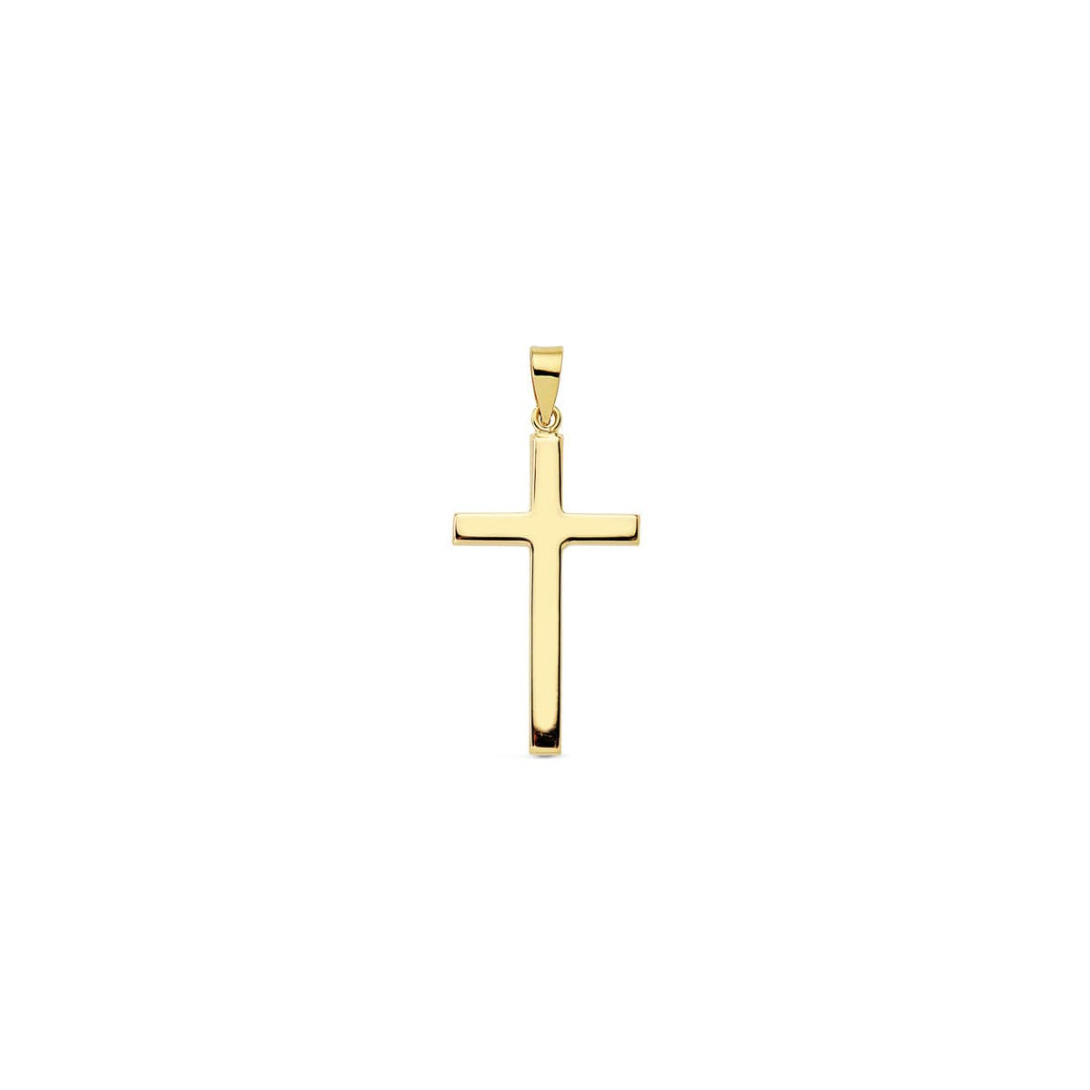 18K CRUZ ORO AMARILLO LISA PALO RECTANGULAR. 31X16 MM