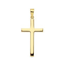 18K CRUZ ORO AMARILLO LISA PALO RECTANGULAR. 27X15 MM