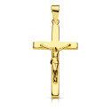 18K CRUZ ORO AMARILLO CON CRISTO. 27X15 MM