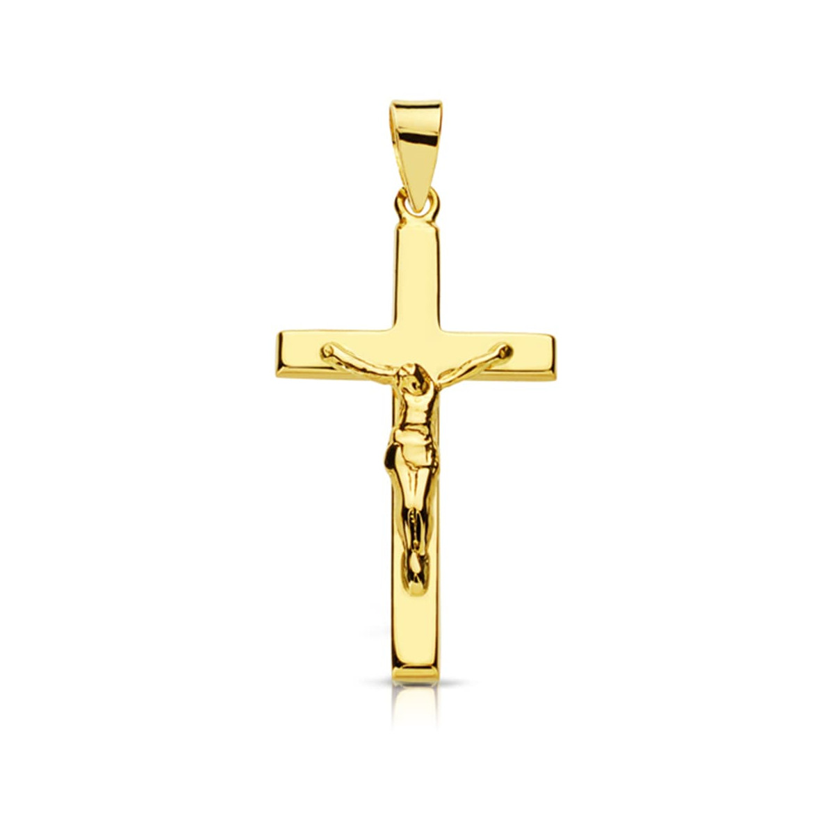 18K CRUZ ORO AMARILLO CON CRISTO. 27X15 MM