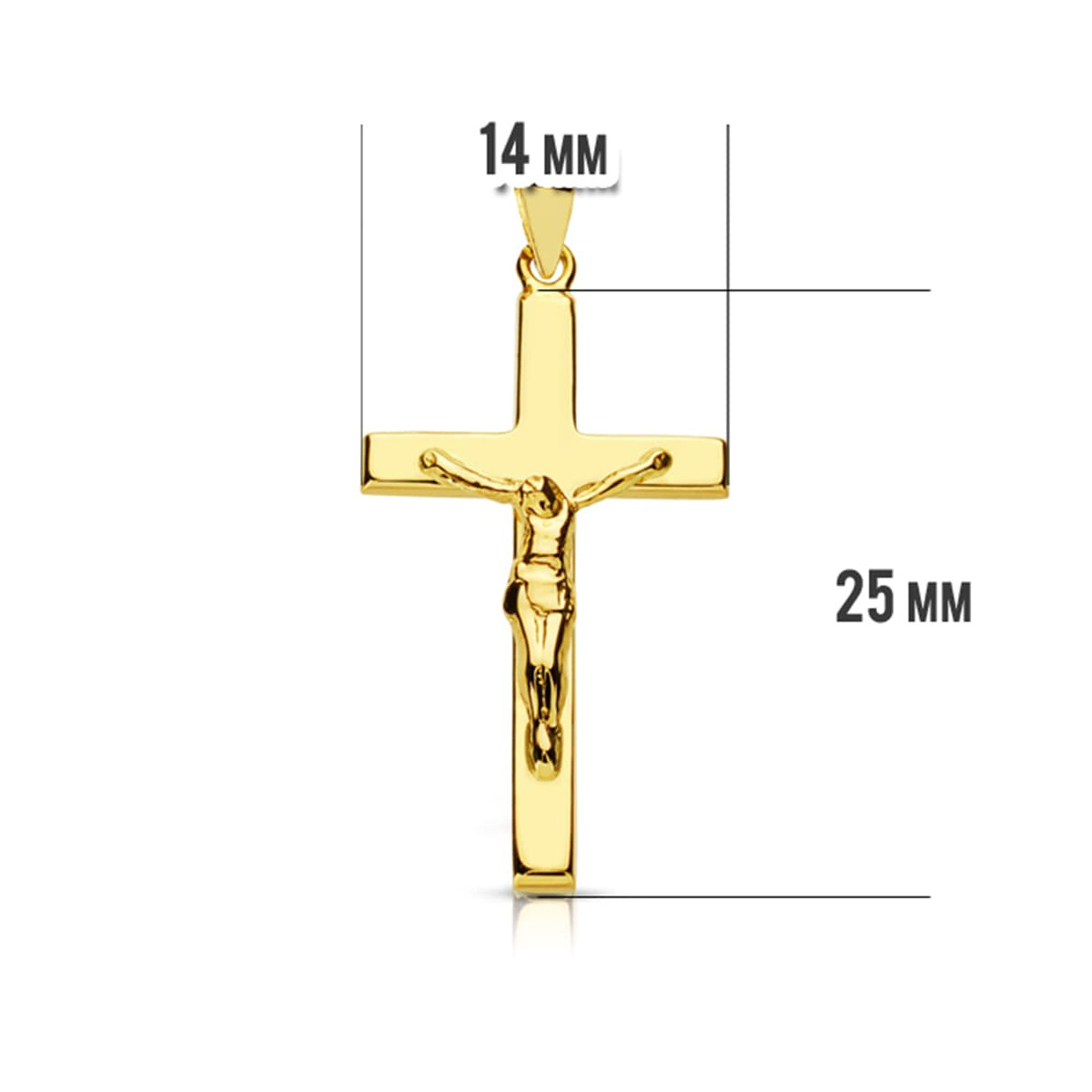 18K CRUZ ORO AMARILLO CON CRISTO. 27X15 MM