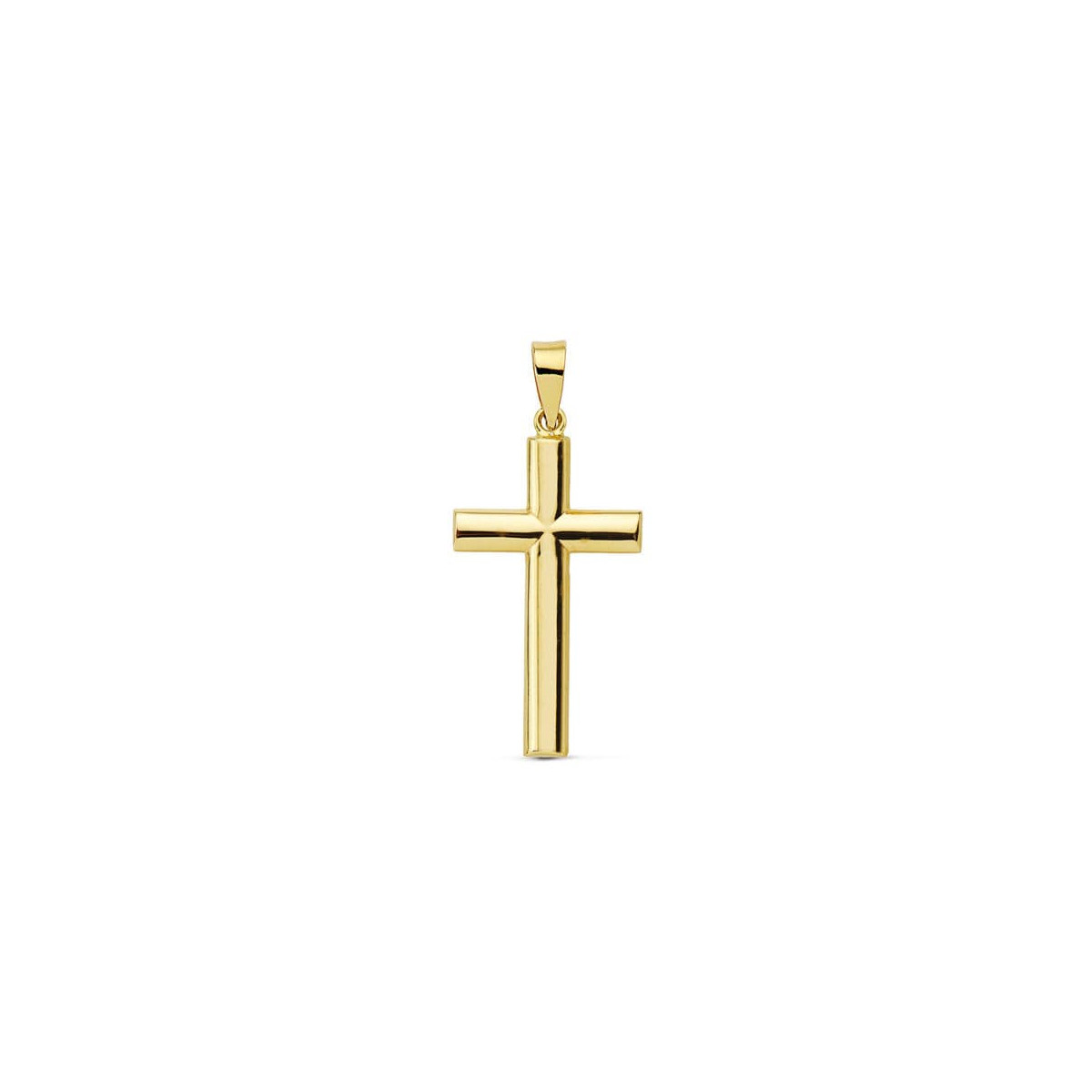 18K CRUZ ORO AMARILLO LISA PALO OVAL. 25X15 MM