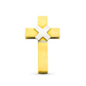 18K CRUZ ORO BICOLOR HUECA MATE Y BRILLO 21X13MM 18K CRUZ ORO BICOLOR HUECA MATE Y BRILLO 21X13MM