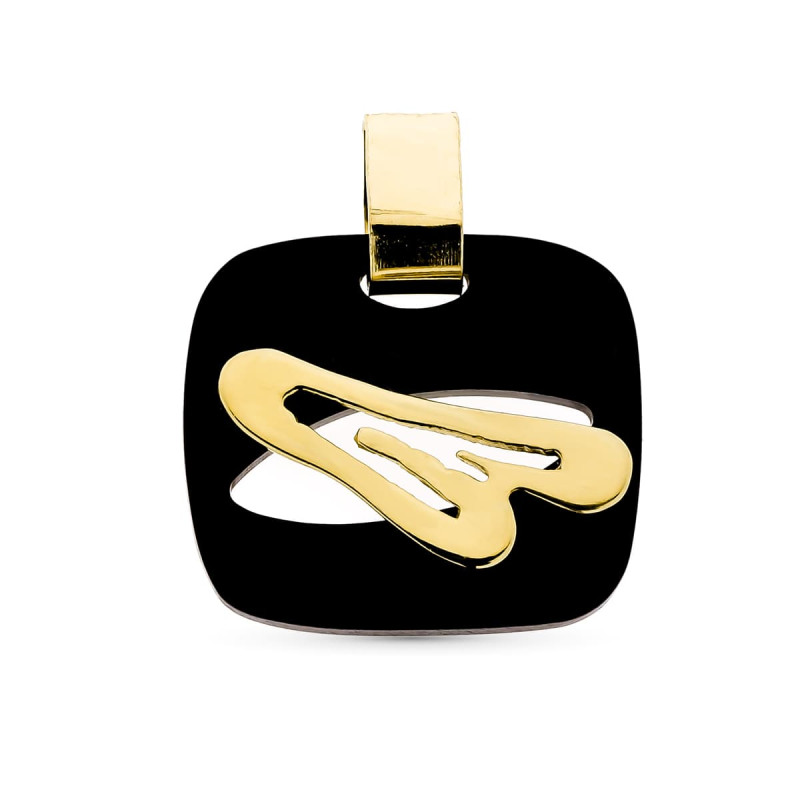 18K COLGANTE ORO AMARILLO Y EBANO