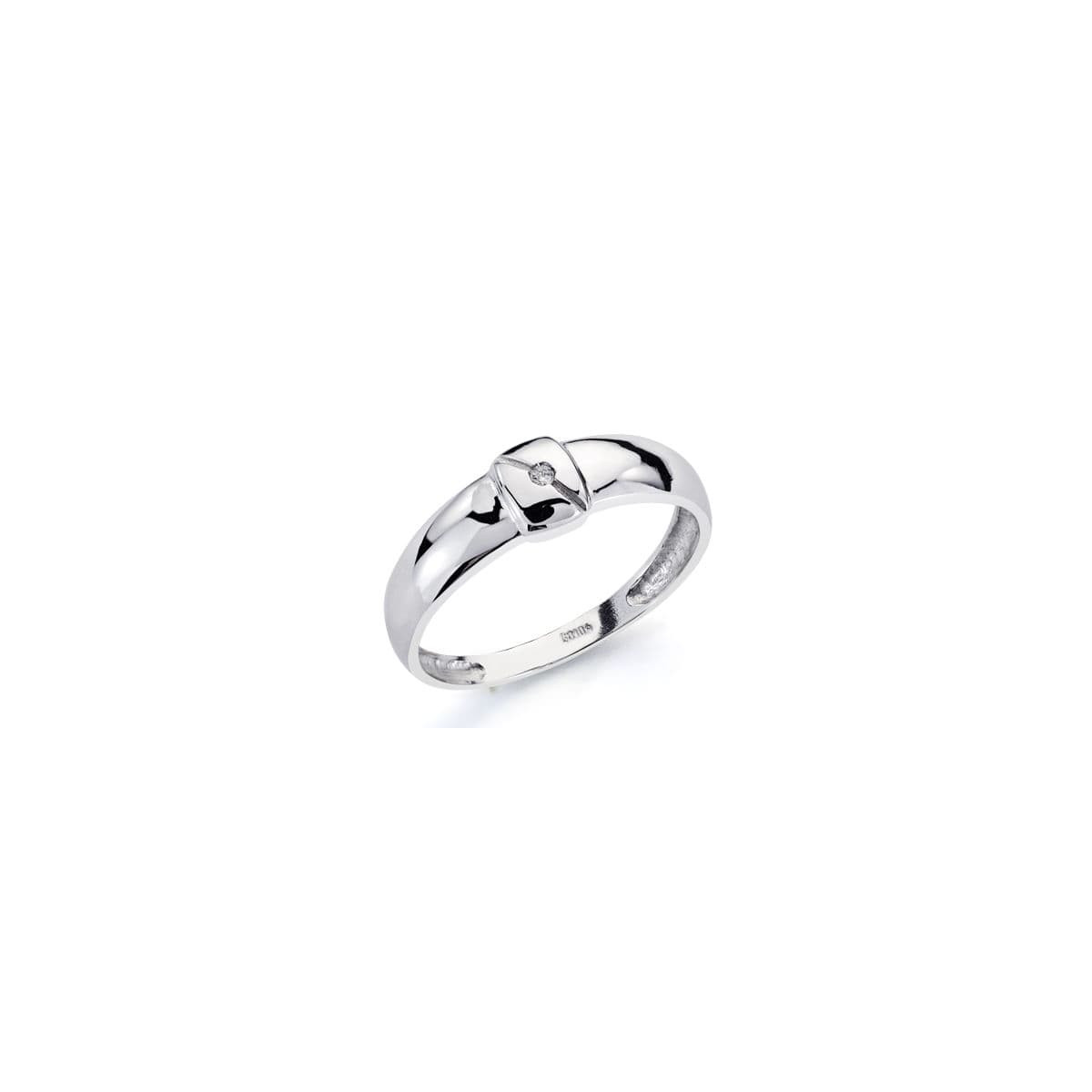 18K SORTIJA ORO BLANCO DIAMANTE NATURAL TALLA BRILLANTE 0,01 QTS. ANCHO: 5,5 MM