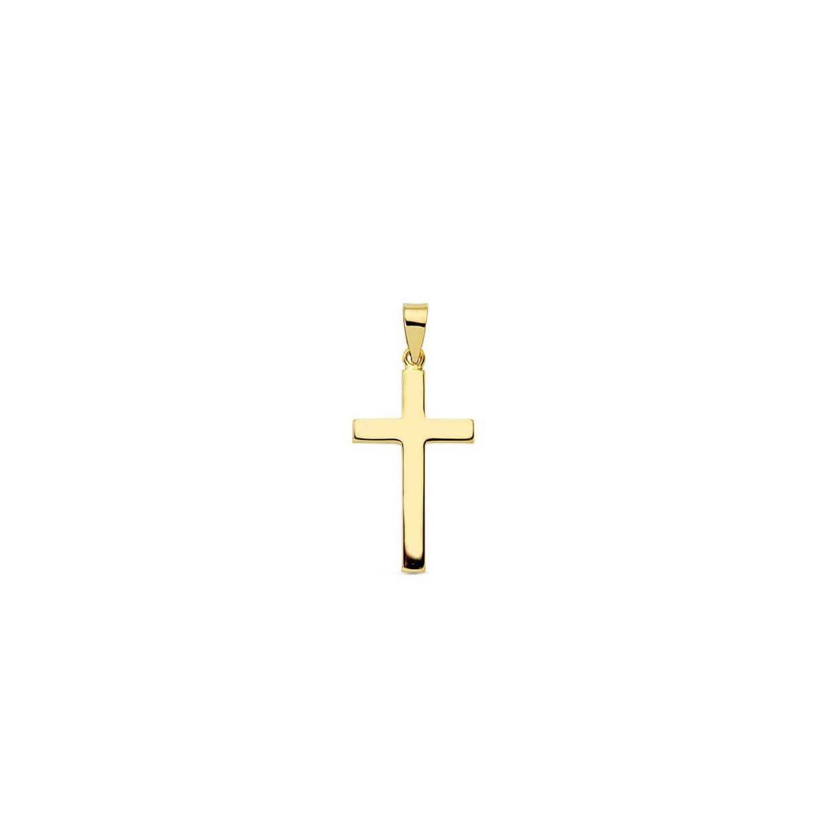 18K CRUZ ORO AMARILLO LISA PALO RECTANGULAR. 23X12 MM