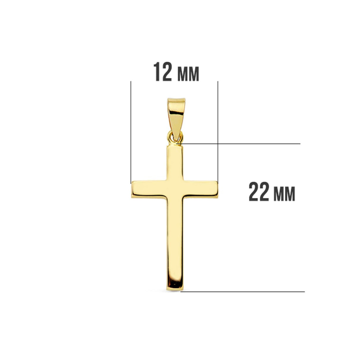 18K CRUZ ORO AMARILLO LISA PALO RECTANGULAR. 23X12 MM