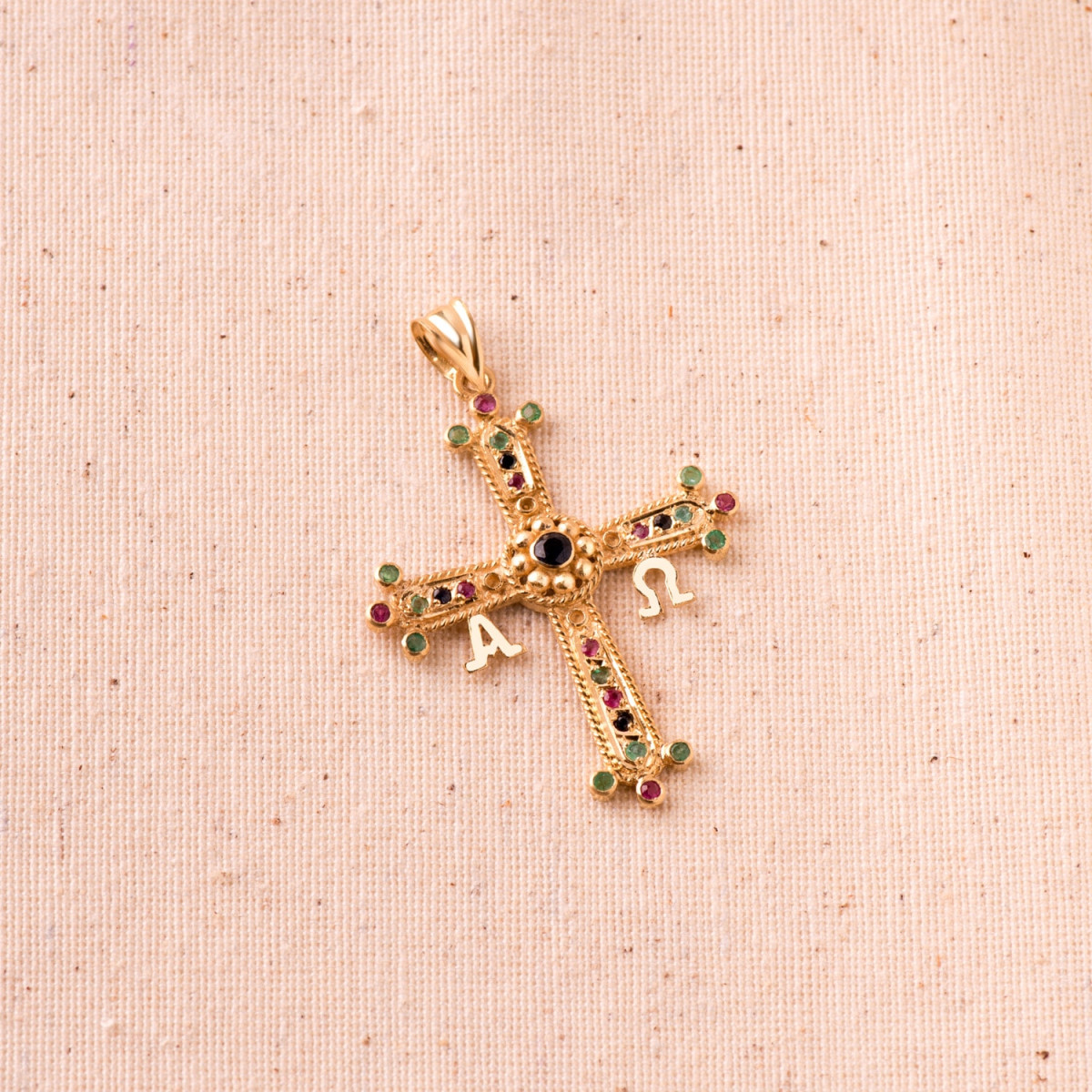 18K CRUZ DE COVADONGA O VICTORIA  ORO AMARILLO GRANDE 40X34 MM
