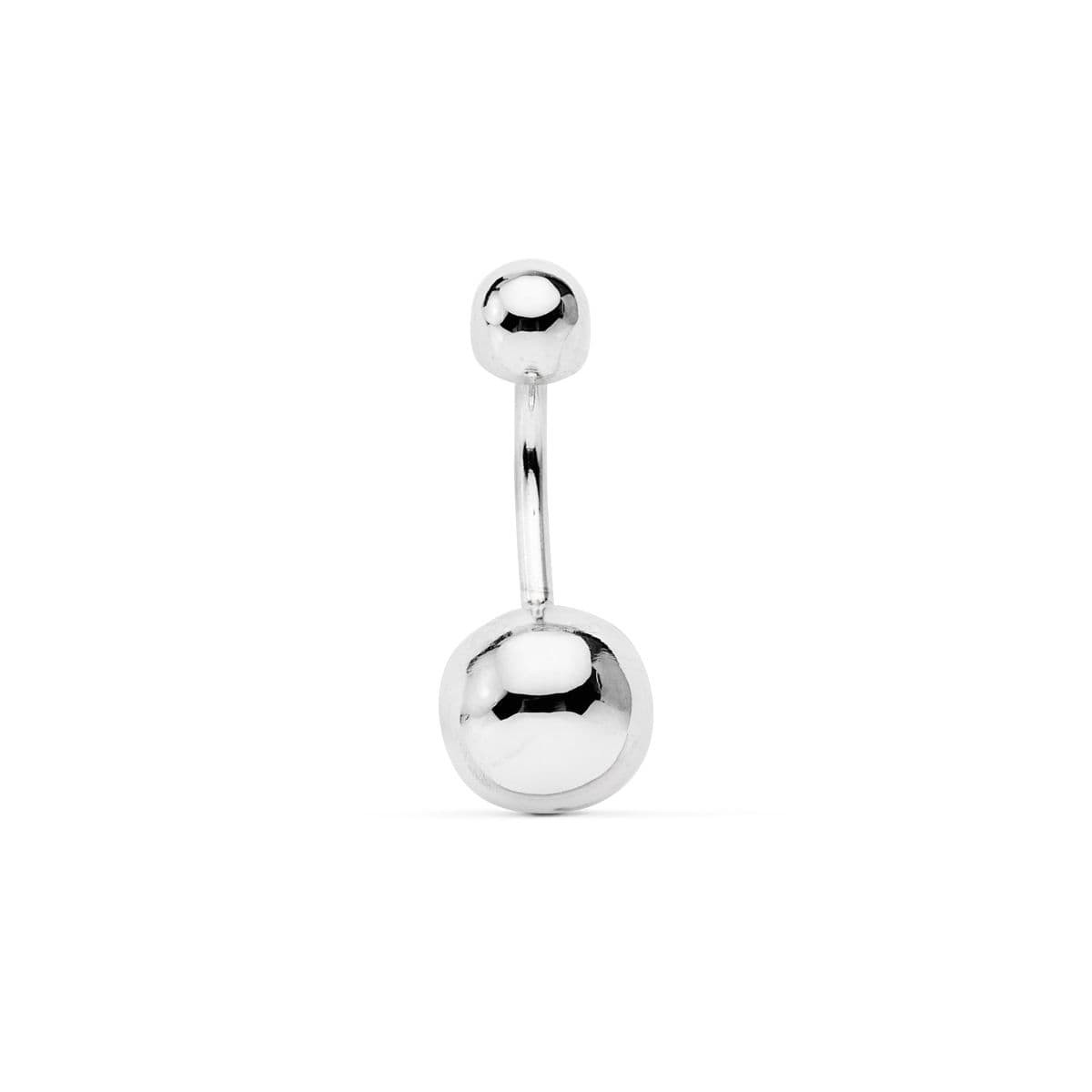 18K PIERCING ORO BLANCO OMBLIGO BOLA 8 MM