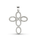 18K CRUZ ORO BLANCO CON CIRCONITA 35X26 MM 18K CRUZ ORO BLANCO CON CIRCONITA 35X26 MM
