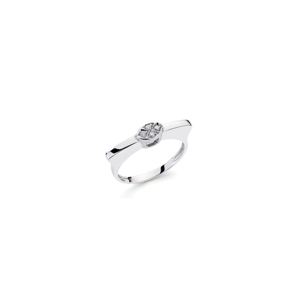 18K SORTIJA ORO BLANCO CON DIAMANTES NATURALES TALLA BRILLANTE 0.100 QTS.