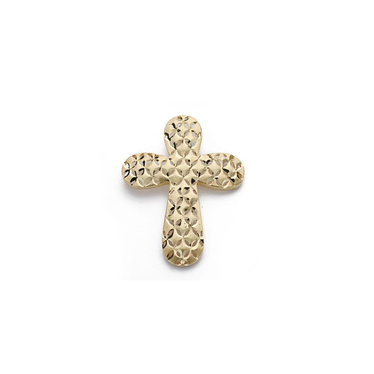18K CRUZ ORO AMARILLO TALLADA GRANDE 39X30 MM