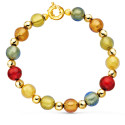 18K PULSERA ORO AMARILLO BOLAS CRISTAL MURANO 10 MM Y BOLAS LISAS 6 MM 21CM 18K PULSERA ORO AMARILLO BOLAS CRISTAL MURANO 10 MM Y BOLAS LISAS 6 MM 21CM