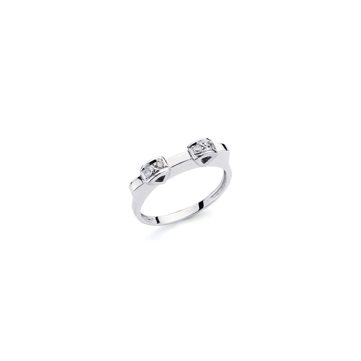 18K SORTIJA ORO BLANCO DIAMANTES NATURALES  TALLA BRILLANTE 0.10  QTS.