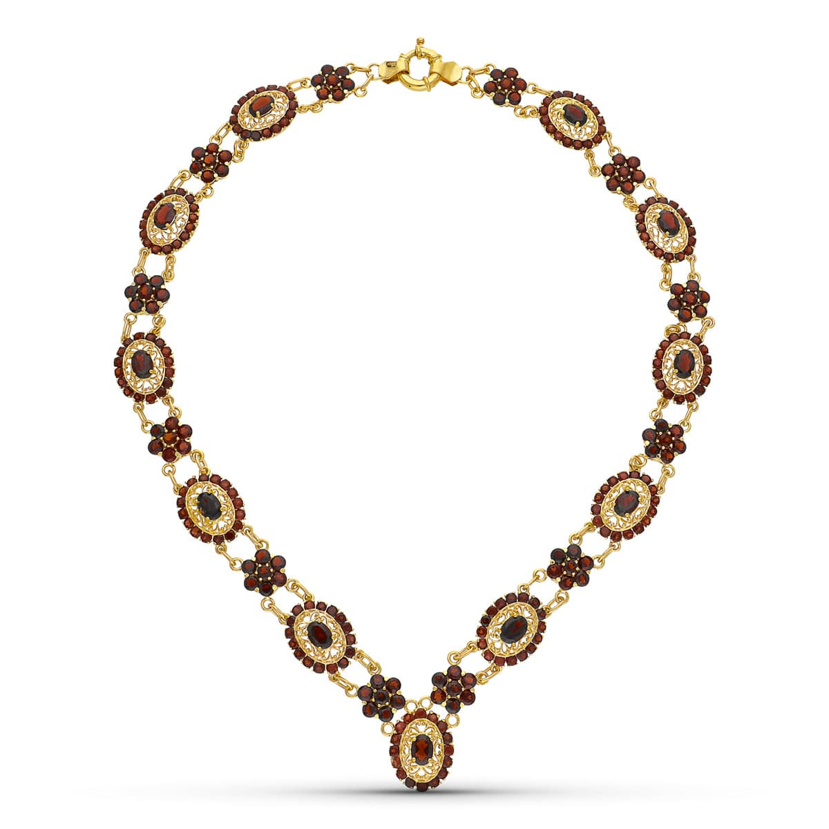 18K GARGANTILLA ORO AMARILLO GRANATES 42CM