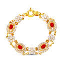 18K PULSERA ORO AMARILLO CORALINA Y CIRCONITA 21CM 18K PULSERA ORO AMARILLO CORALINA Y CIRCONITA 21CM