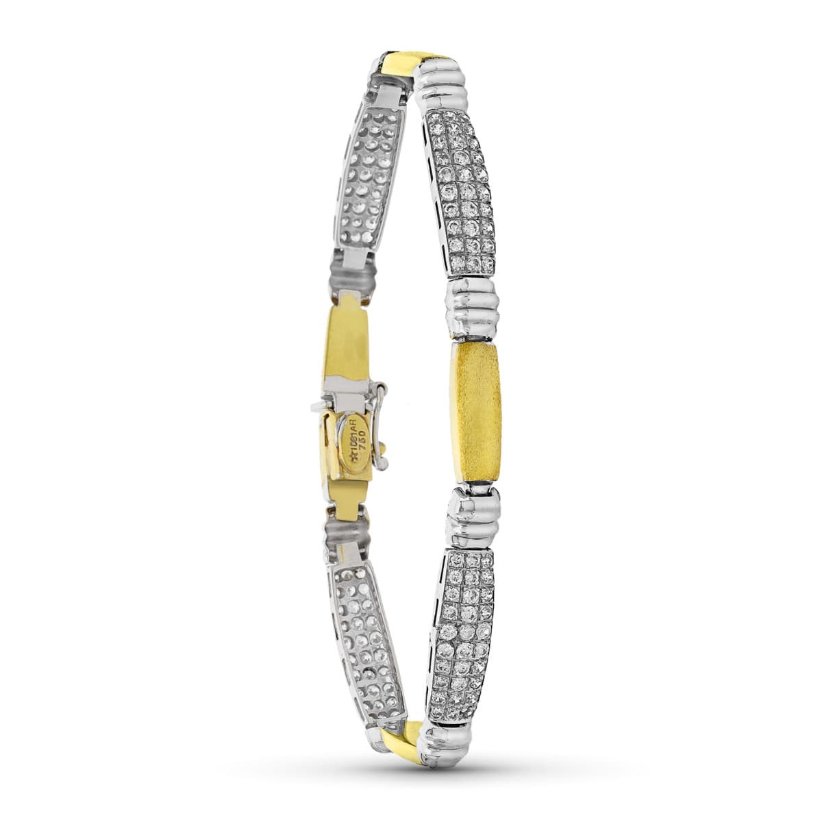 18K PULSERA ORO BICOLOR CIRCONITA ESTAMPACION