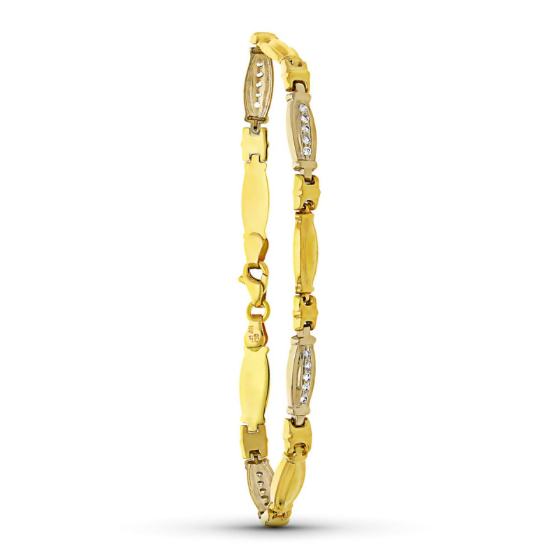 18K PULSERA ORO BICOLOR ESTAMPADA