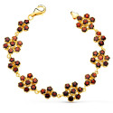 18K PULSERA ORO AMARILLO ARTICULADA DE GRANATES ENGASTADAS. 19.5 CM 18K PULSERA ORO AMARILLO ARTICULADA DE GRANATES ENGASTADAS. 19.5 CM