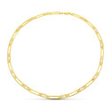 18K GARGANTILLA ORO AMARILLO MATE Y BRILLO CIRCONITAS