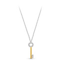 18K GARGANTILLA ORO BICOLOR MOTIVO LLAVE CON CIRCONITAS 18K GARGANTILLA ORO BICOLOR MOTIVO LLAVE CON CIRCONITAS