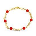 18K PULSERA ORO AMARILLO CORAL FINO CERDEÑA 5 MM 17CM 18K PULSERA ORO AMARILLO CORAL FINO CERDEÑA 5 MM 17CM