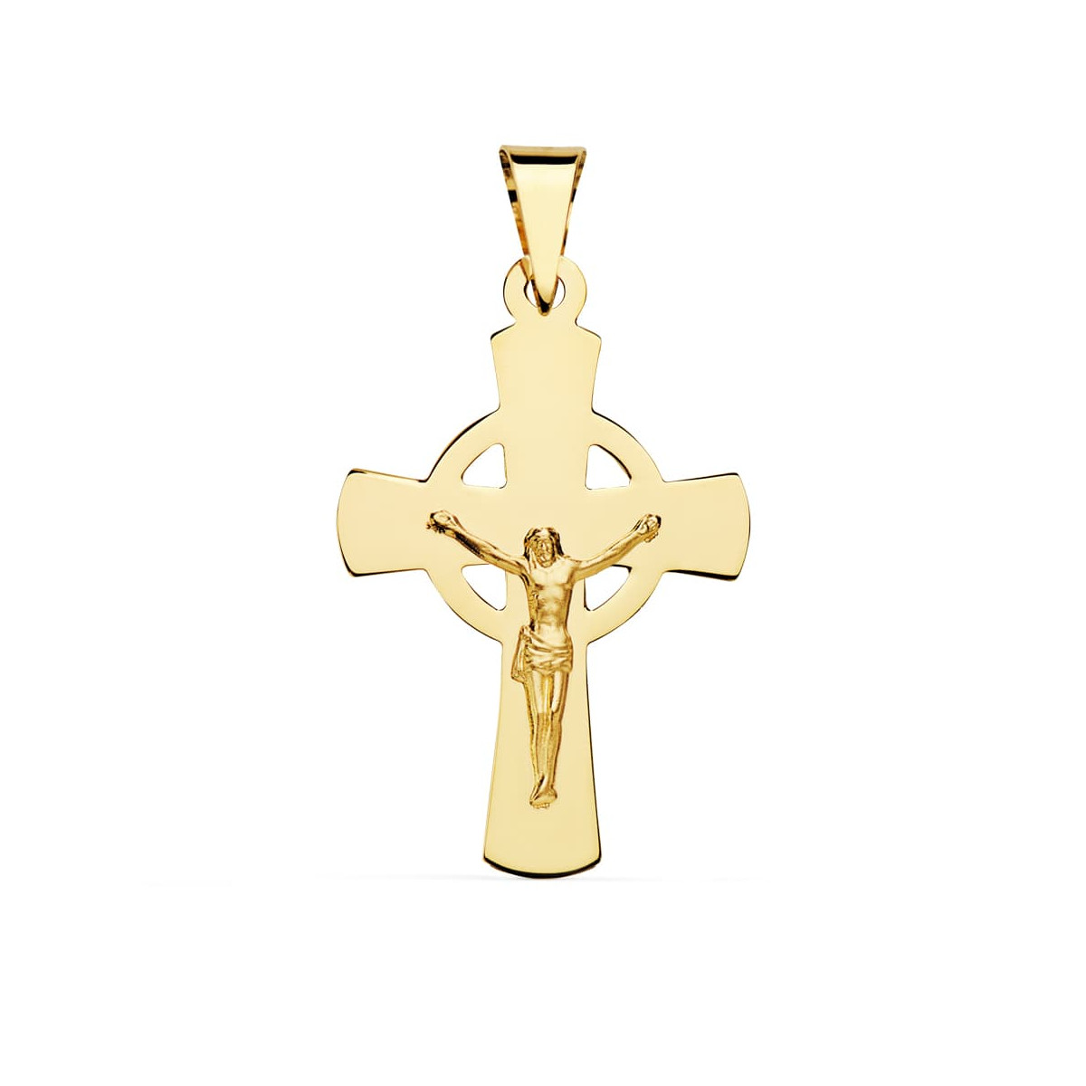 18K CRUZ ORO AMARILLO CON CRISTO 34X22 MM