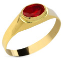 18K SELLO ORO AMARILLO PEQUEÑO PIEDRA ROJA OVAL 6 X 4 MM 18K SELLO ORO AMARILLO PEQUEÑO PIEDRA ROJA OVAL 6 X 4 MM