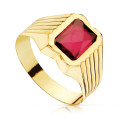 18K SELLO ORO AMARILLO HUECO CADETE PIEDRA RUBI SPINEL DE 8X6 MM 18K SELLO ORO AMARILLO HUECO CADETE PIEDRA RUBI SPINEL DE 8X6 MM