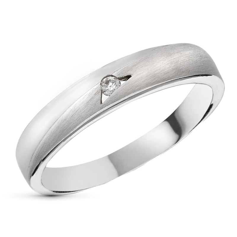 18K SORTIJA ORO BLANCO DIAMANTES NATURALES TALLA BRILLANTE 0.050 QTS.