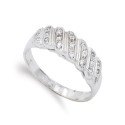 18K SORTIJA ORO BLANCO CON CIRCONITA. ANCHO: 6 MM 18K SORTIJA ORO BLANCO CON CIRCONITA. ANCHO: 6 MM