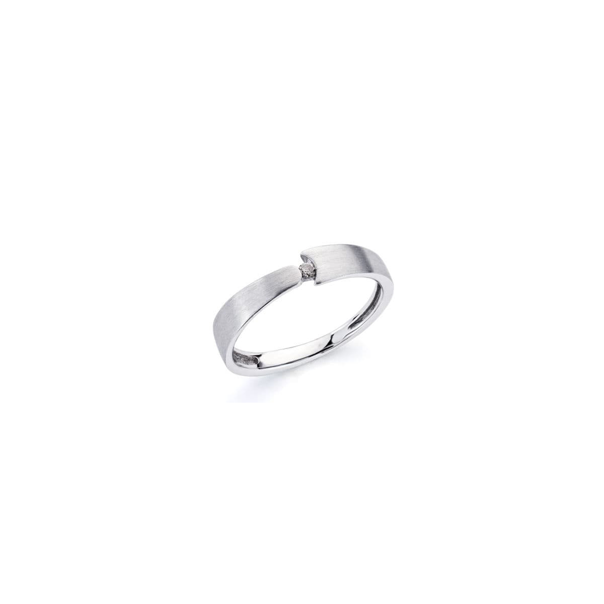 18K SORTIJA ORO BLANCO DIAMANTE NATURAL TALLA BRILLANTE 0.05 QTS.