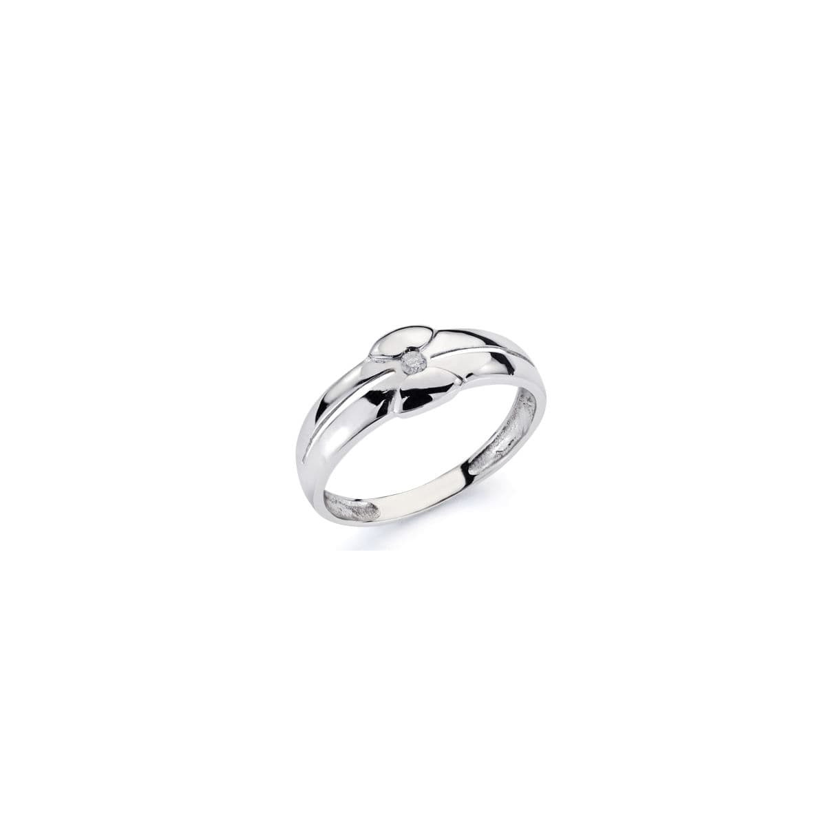 18K SOLITARIO ORO BLANCO DIAMANTE NATURAL TALLA BRILLANTE 0.050 QTS.