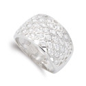18K SORTIJA ORO BLANCO CALADA CON CIRCONITA. ANCHO: 13 MM 18K SORTIJA ORO BLANCO CALADA CON CIRCONITA. ANCHO: 13 MM