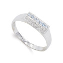 18K SORTIJA ORO BLANCO CON CIRCONITA DE AGUAMARINA. ANCHO: 4,5 MM 18K SORTIJA ORO BLANCO CON CIRCONITA DE AGUAMARINA. ANCHO: 4,5 MM