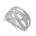 18K SORTIJA ORO BLANCO BANDAS CON CIRCONITA ANCHO 12 MM CUERPO 4 MM 18K SORTIJA ORO BLANCO BANDAS CON CIRCONITA ANCHO 12 MM CUERPO 4 MM