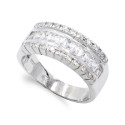 18K SORTIJA ORO BLANCO CIRCONITA BAGUETTE Y REDONDAS. ANCHO: 8 MM 18K SORTIJA ORO BLANCO CIRCONITA BAGUETTE Y REDONDAS. ANCHO: 8 MM