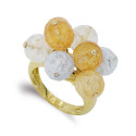18K SORTIJA ORO AMARILLO PIEDRAS DE COLOR REDONDAS. ANCHO: 19 MM 18K SORTIJA ORO AMARILLO PIEDRAS DE COLOR REDONDAS. ANCHO: 19 MM