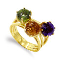18K SORTIJA ORO AMARILLO HILOS Y PIEDRAS DE COLOR. ANCHO: 7 MM 18K SORTIJA ORO AMARILLO HILOS Y PIEDRAS DE COLOR. ANCHO: 7 MM