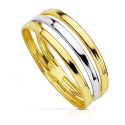 18K SORTIJA ORO BICOLOR TRES HILOS ANCHO 7 MM 18K SORTIJA ORO BICOLOR TRES HILOS ANCHO 7 MM