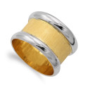 18K SORTIJA ORO BICOLOR BANDAS MATE Y BRILLO. ANCHO: 12MM 18K SORTIJA ORO BICOLOR BANDAS MATE Y BRILLO. ANCHO: 12MM
