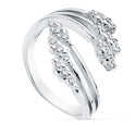 18K SORTIJA ORO BLANCO RAMAS CRUZADAS CON CIRCONITAS. ANCHO: 18X16MM 18K SORTIJA ORO BLANCO RAMAS CRUZADAS CON CIRCONITAS. ANCHO: 18X16MM