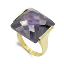 18K SORTIJA ORO AMARILLO PIEDRA RECTANGULAR AMATISTA. ANCHO: 18 MM 18K SORTIJA ORO AMARILLO PIEDRA RECTANGULAR AMATISTA. ANCHO: 18 MM