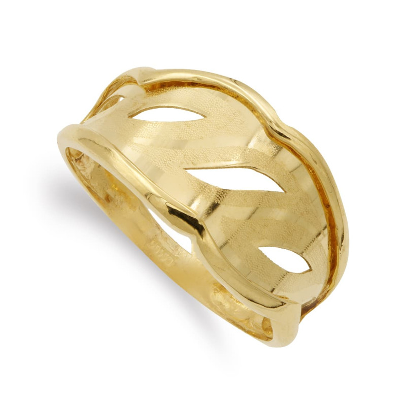 18K SORTIJA ORO AMARILLO CALADA ANCHO 11 MM CUERPO 3 MM